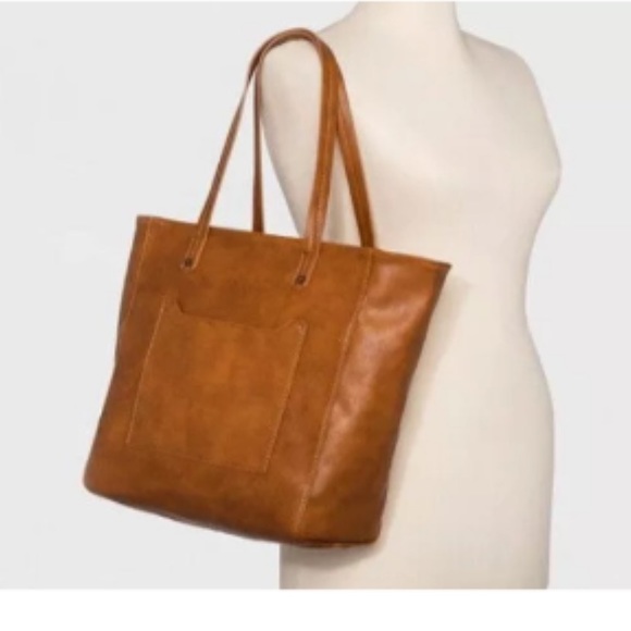 Universal Thread Bags Universal Thread Faux Leather Brown Tote Bag